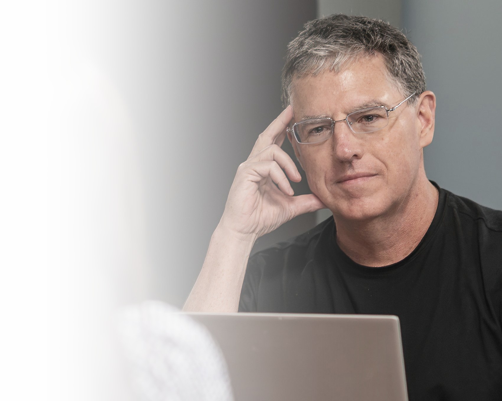 Will Montague speaking with a client